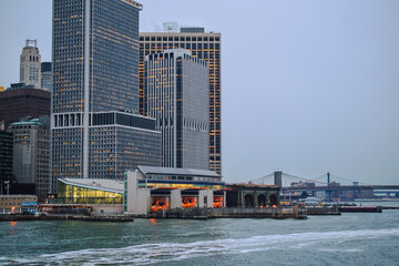 Staten Island Ferry Whitehall Terminal in Lower Manhattan used by Staten Island Ferry, which...