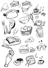 カフェ素材集　cafe Illustration material collection