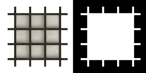 3D rendering illustration of a shoji lamp