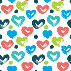 Seamless heart background in pretty colors. Great for Baby, Valentine's Day, Mother's Day, wedding, scrapbook, surface textures.