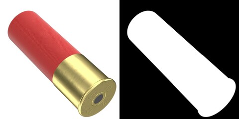 3D rendering illustration of a shotgun shell cartridge - obrazy, fototapety, plakaty