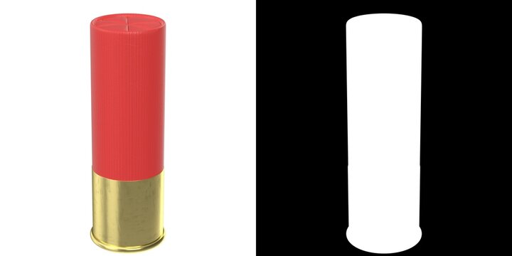 3D rendering illustration of a shotgun shell cartridge