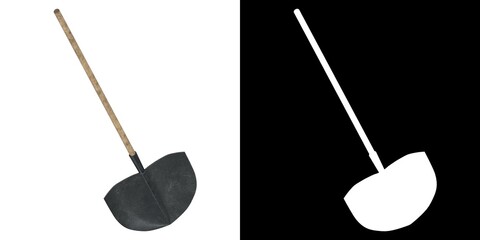 3D rendering illustration of a shovel