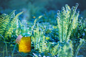 magic potion in bottle outdoor