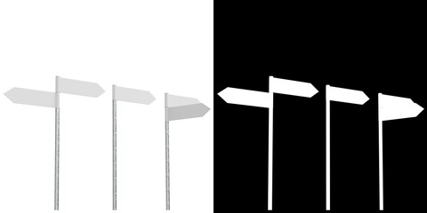 3D rendering illustration of some signposts