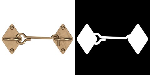 3D rendering illustration of a simple door lock
