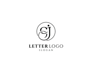 Abstract CJ or JC letter logo-JC vector logo design