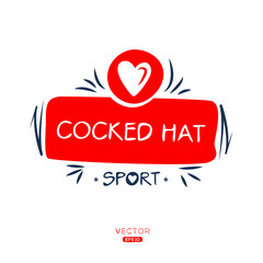 Fototapeta na wymiar Creative (Cocked hat) Sport sticker, logo template, vector illustration.