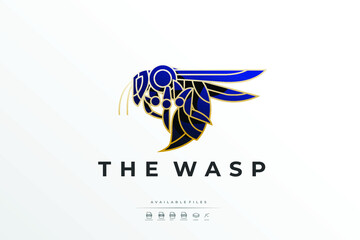 Geometric Lineart Wasp Logo Design