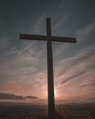 beautiful cross with amazing sunset