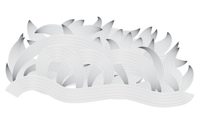 Obraz premium abstract wavy drawing effect shape, vector isolated illustration background