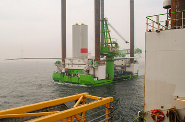Windpark Offshore Energie Windkraftanlagenbau in der Nordsee