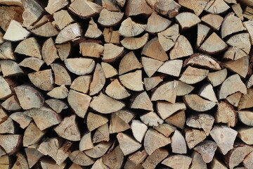 Stack of firewood	full frame