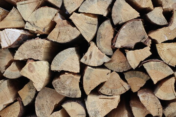 Stack of firewood	full frame