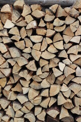 Stack of firewood	full frame