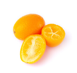 Kumquats isolated on white background	