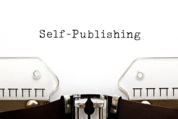 Self-Publishing Typed On Typewriter Concept - obrazy, fototapety, plakaty