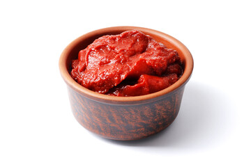 Bowl full of ripe fresh cherry tomatoes on wooden background