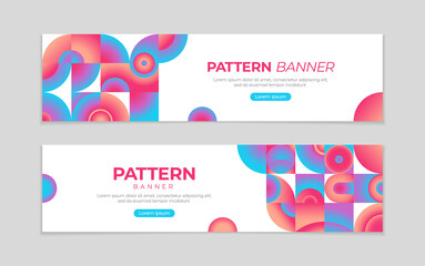 Gradient geometric pattern banner 2