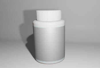 supplement bottle 3d rendering for mockups 