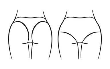 Types of female panties vector logo. Woman underwear vector icon