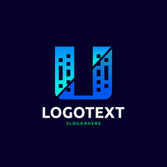 Obraz premium letter U logo