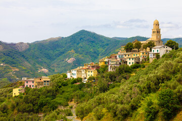 Fototapeta na wymiar Italian medieval hilltop villages - Liguria, north Italy