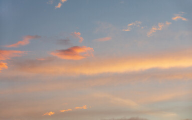 Blue sky at sunset. Orange and pink landscape - 484920333