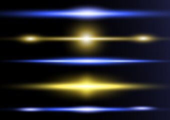 yellow blue special effect, horizontal line light