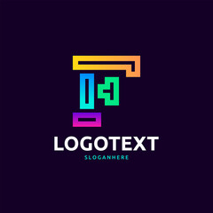 Obraz premium letter F logo