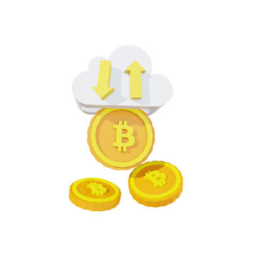 3d render bitcoin