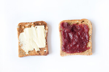 Toast bread slice isolated on a white background