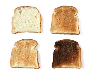 Toast bread slice isolated on a white background