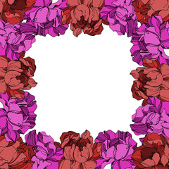 vector peony floral botanical flowers
