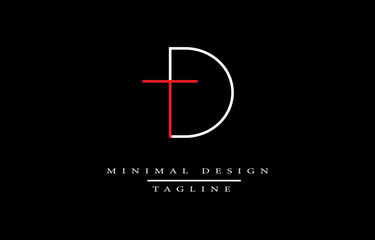TD or DT MINIMALIST LOGO UNIQUE VECTOR ART ILLUSTRATION MINIMAL DESIGN