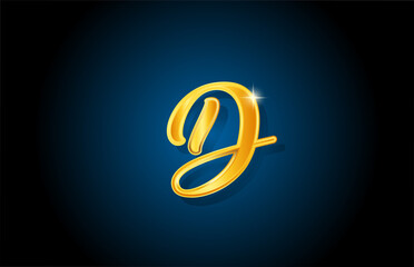 golden golden D alphabet letter logo icon design. Creative luxury template for company and business