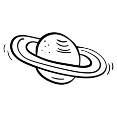 Saturn Planet. Simple vector illustration in doodle style