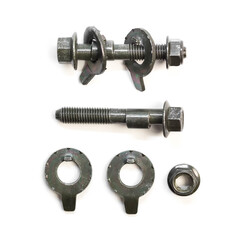 Bolts for adjusting the angle of the wheels