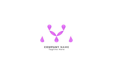 Letter M pink color creative and simple dot fashion design Modern business logo