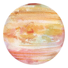 Venus, watercolor planet, isolated white background, space, illustration, hand drawing space © Hanna