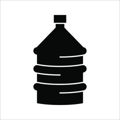 Vector illustration of gallon icon large clear plastic bottled mineral water container symbol on white background.