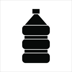 Vector illustration of gallon icon large clear plastic bottled mineral water container symbol on white background.