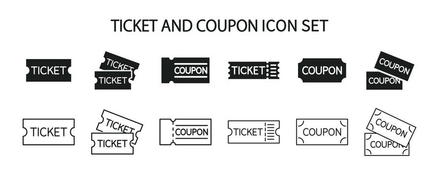 Ticket and coupon icon set © SUE