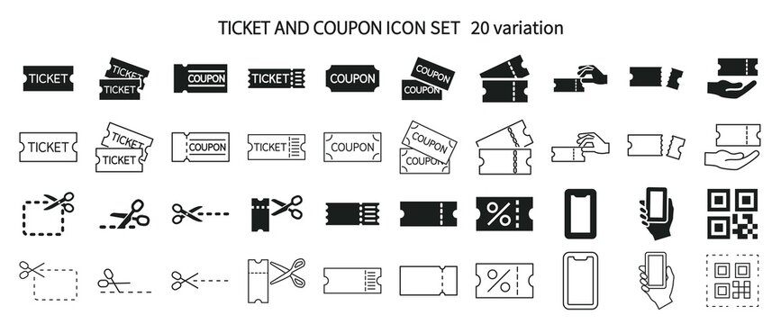Ticket and coupon icon set © SUE