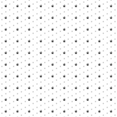 Square seamless background pattern from geometric shapes are different sizes and opacity. The pattern is evenly filled with small black seaweed symbols. Vector illustration on white background