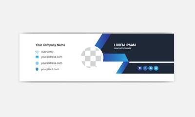 Email signature template. Corporate mail business email signature banner.