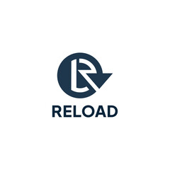 Round RL Letter Logo. Reload Vector Logo.