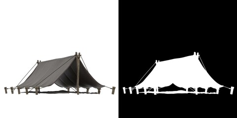 3D rendering illustration of a simple pup tent