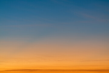 Sky gradient from blue to orange sunset