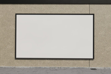 Blank Poster frame / Billboard / Display on an old factory concrete stone wall - Mockup 